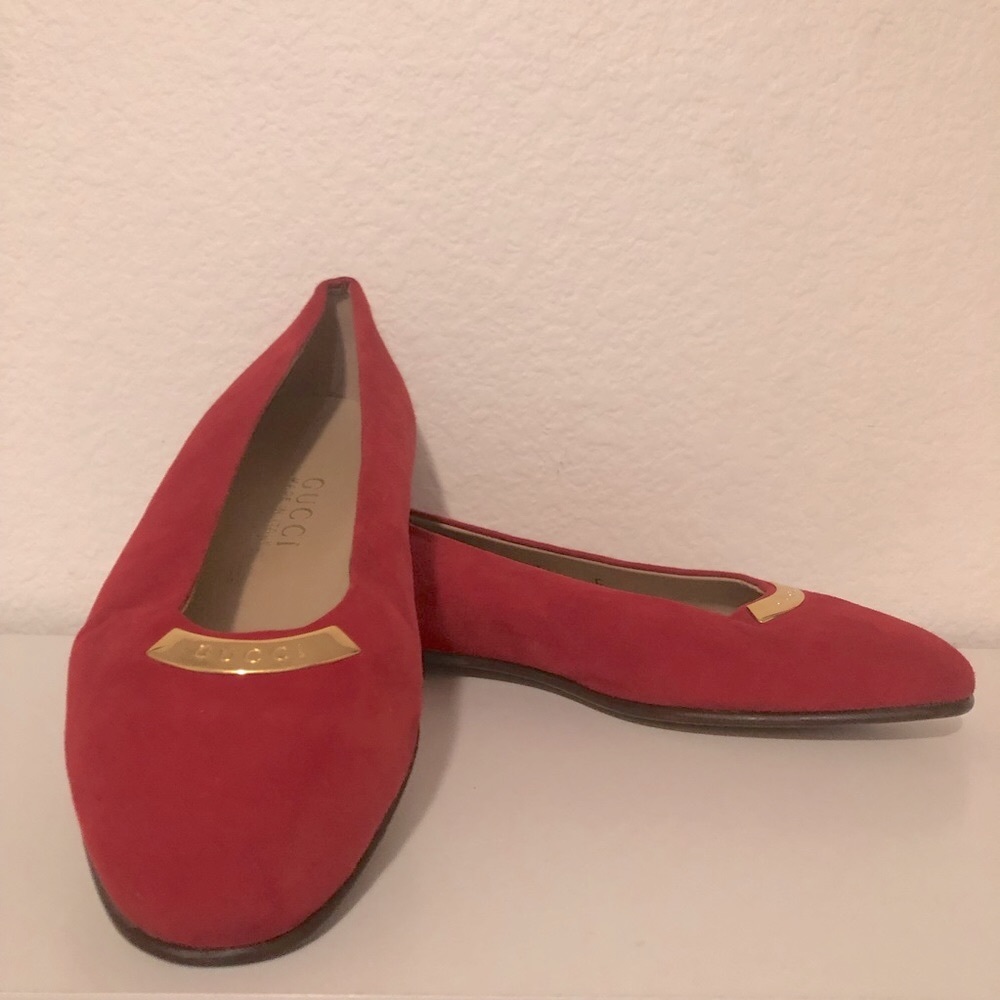 (NWOT) Gucci Vintage Suede Slip-On Ballet Flats | 36C